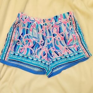 Lilly Pulitzer Neilah Short in Skim Blue Reel Nauti Size Large